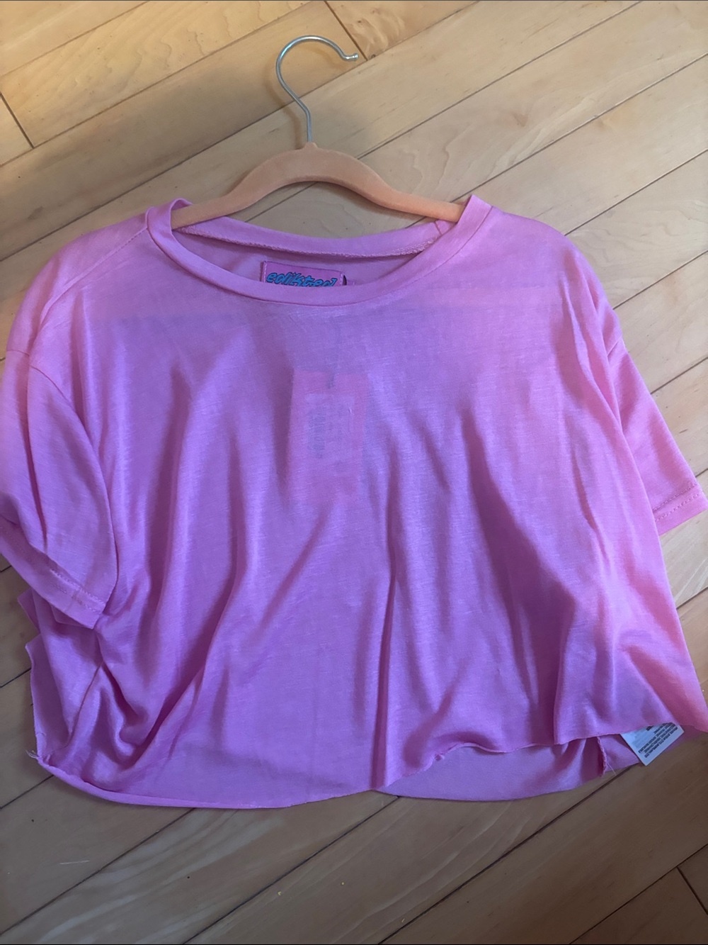 Edikted Pink Cropped T-Shirt
